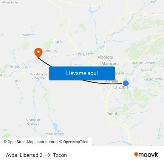 Avda. Libertad 2 to Tocón map