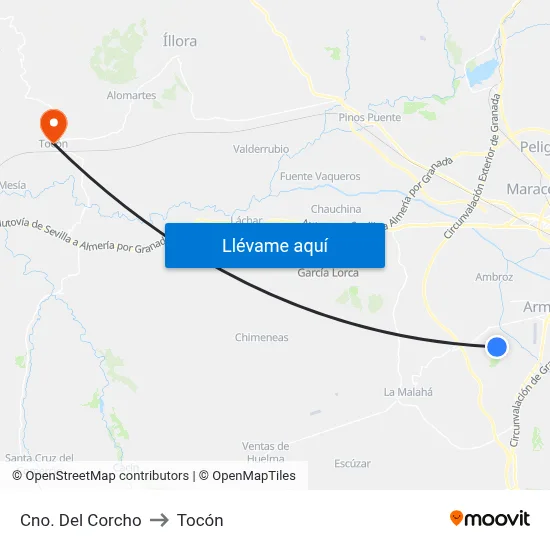 Cno. Del Corcho to Tocón map