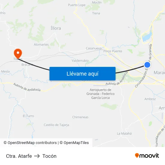 Ctra. Atarfe to Tocón map
