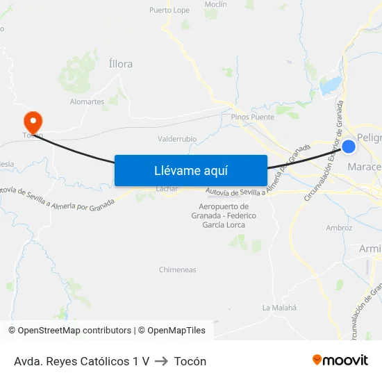 Avda. Reyes Católicos 1 V to Tocón map