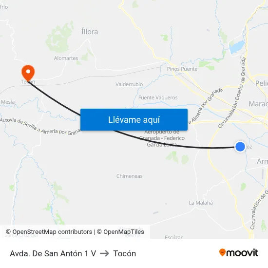 Avda. De San Antón 1 V to Tocón map