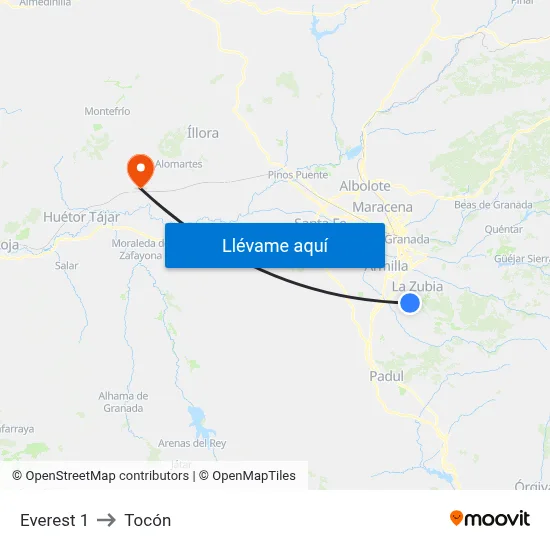 Everest 1 to Tocón map