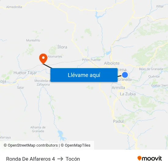 Ronda De Alfareros 4 to Tocón map
