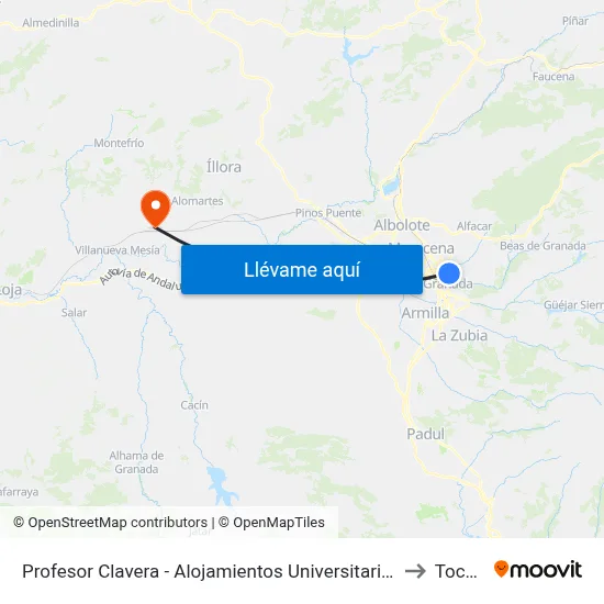 Profesor Clavera - Alojamientos Universitarios to Tocón map