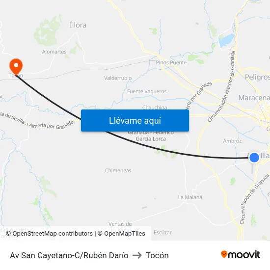 Av San Cayetano-C/Rubén Darío to Tocón map