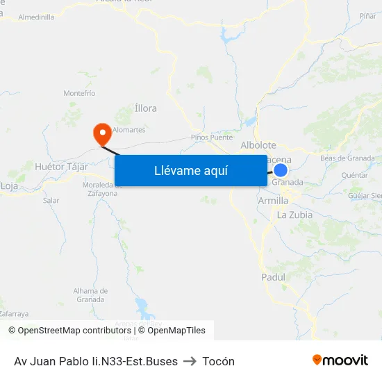 Av Juan Pablo Ii.N33-Est.Buses to Tocón map