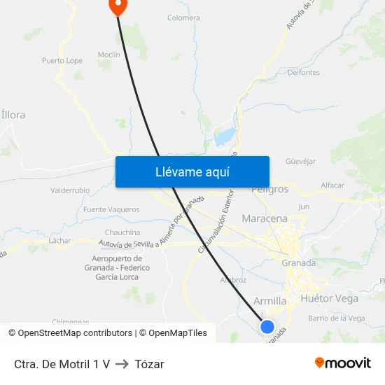 Ctra. De Motril 1 V to Tózar map