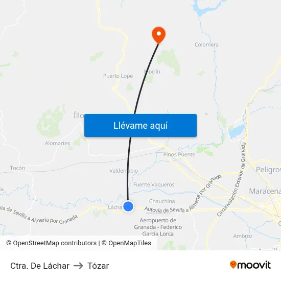 Ctra. De Láchar to Tózar map