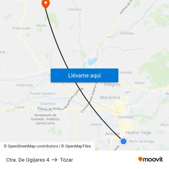Ctra. De Ogíjares 4 to Tózar map
