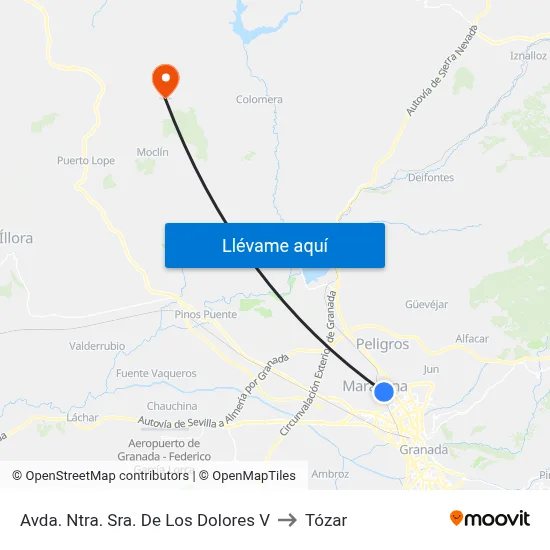 Avda. Ntra. Sra. De Los Dolores V to Tózar map