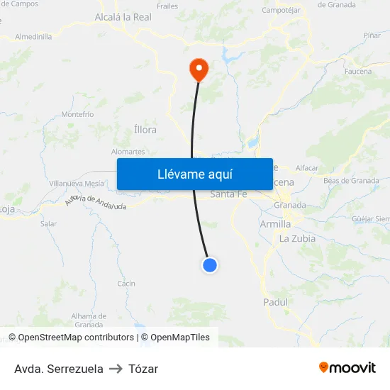 Avda. Serrezuela to Tózar map