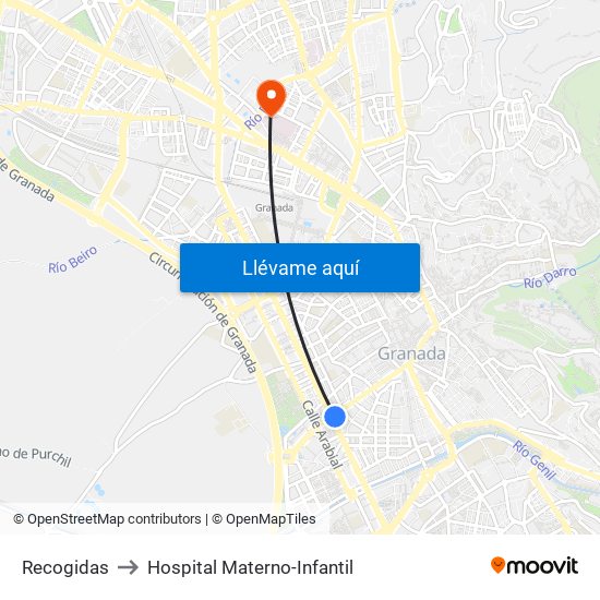 Recogidas to Hospital Materno-Infantil map