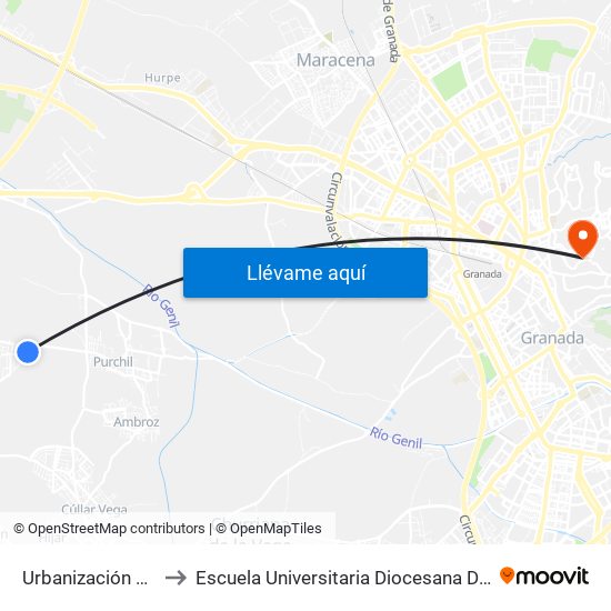 Urbanización Pp-3, 185-187 to Escuela Universitaria Diocesana De Magisterio La Inmaculada map