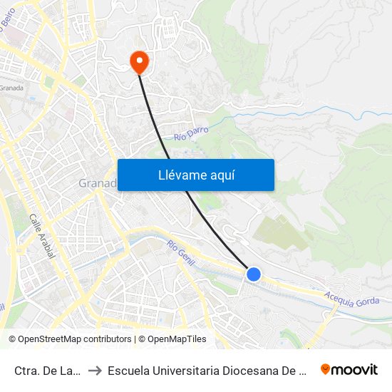 Ctra. De La Sierra 69 to Escuela Universitaria Diocesana De Magisterio La Inmaculada map