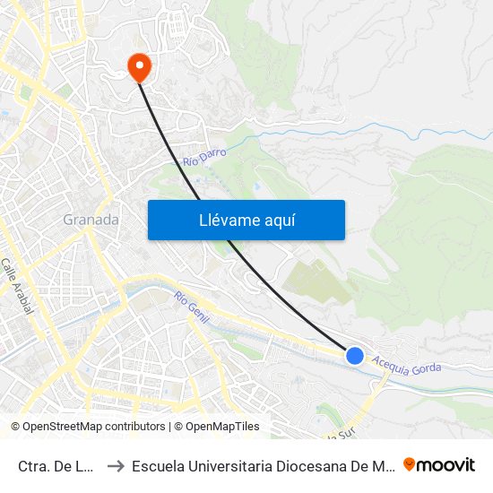 Ctra. De La Sierra 8 to Escuela Universitaria Diocesana De Magisterio La Inmaculada map