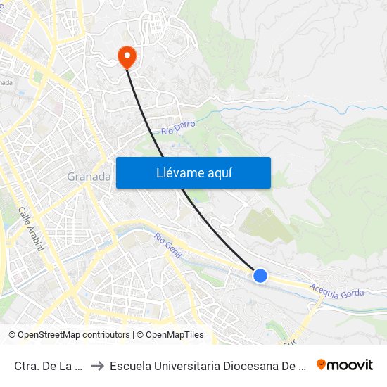 Ctra. De La Sierra 114 to Escuela Universitaria Diocesana De Magisterio La Inmaculada map