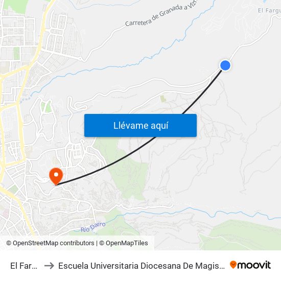 El Fargue 1 to Escuela Universitaria Diocesana De Magisterio La Inmaculada map