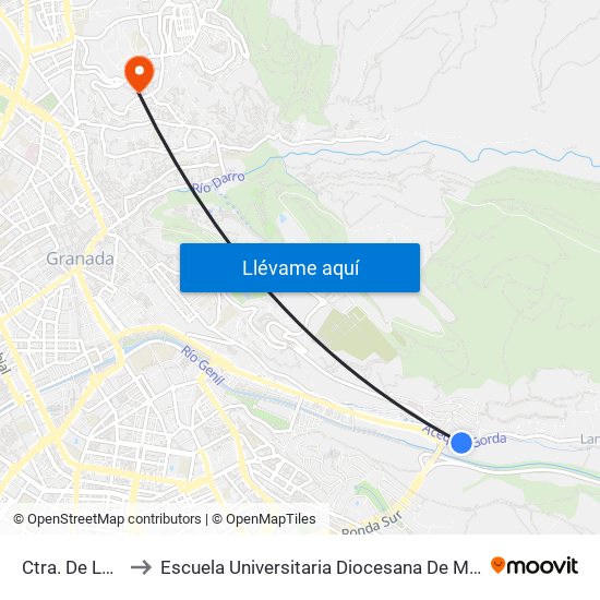 Ctra. De La Sierra 6 to Escuela Universitaria Diocesana De Magisterio La Inmaculada map