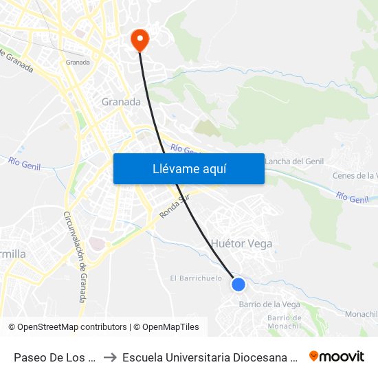 Paseo De Los Leñadores 1 V to Escuela Universitaria Diocesana De Magisterio La Inmaculada map