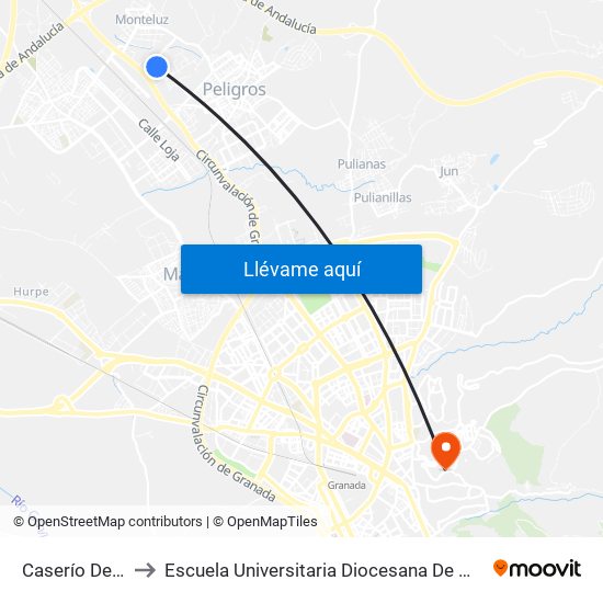 Caserío De Fonseca to Escuela Universitaria Diocesana De Magisterio La Inmaculada map