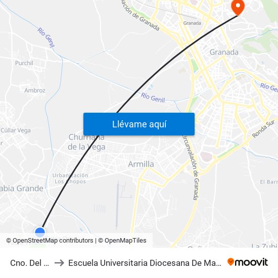 Cno. Del Corcho to Escuela Universitaria Diocesana De Magisterio La Inmaculada map