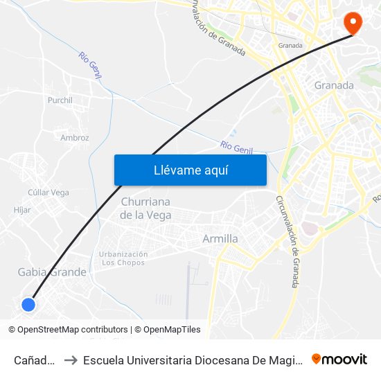 Cañada Real to Escuela Universitaria Diocesana De Magisterio La Inmaculada map