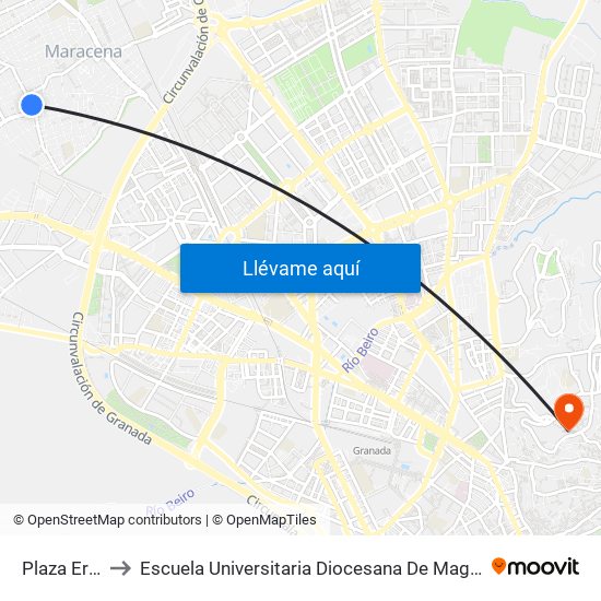 Plaza Era Baja to Escuela Universitaria Diocesana De Magisterio La Inmaculada map