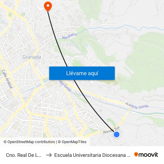 Cno. Real De Los Neveros 114 to Escuela Universitaria Diocesana De Magisterio La Inmaculada map