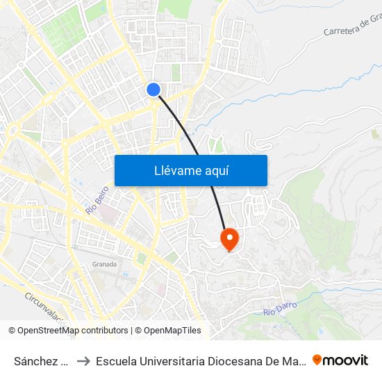 Sánchez Cotán 4 to Escuela Universitaria Diocesana De Magisterio La Inmaculada map