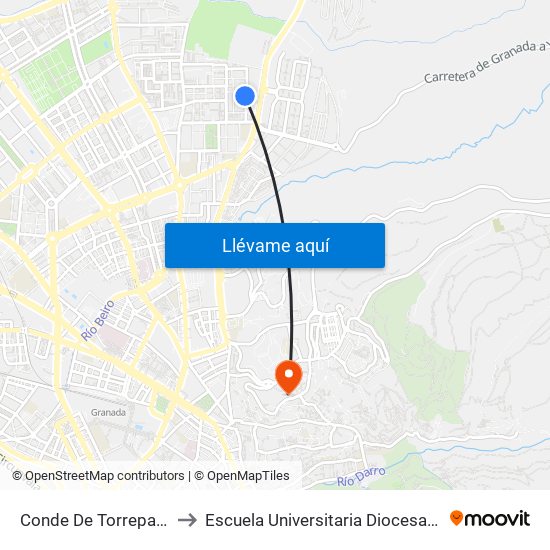 Conde De Torrepalma 4 - Polideportivo to Escuela Universitaria Diocesana De Magisterio La Inmaculada map