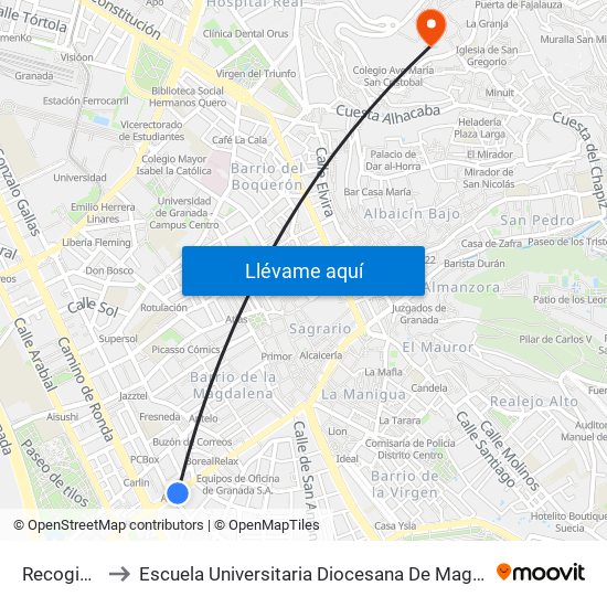 Recogidas 51 to Escuela Universitaria Diocesana De Magisterio La Inmaculada map