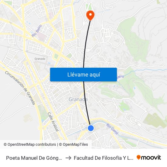 Poeta Manuel De Góngora  1 to Facultad De Filosofía Y Letras map