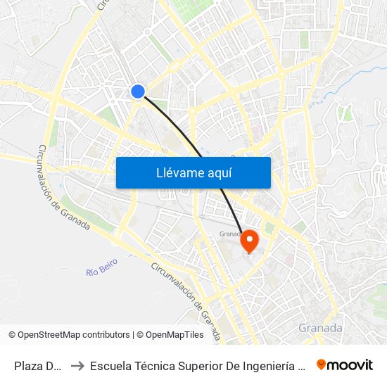Plaza De Europa to Escuela Técnica Superior De Ingeniería De Caminos, Canales Y Puertos map