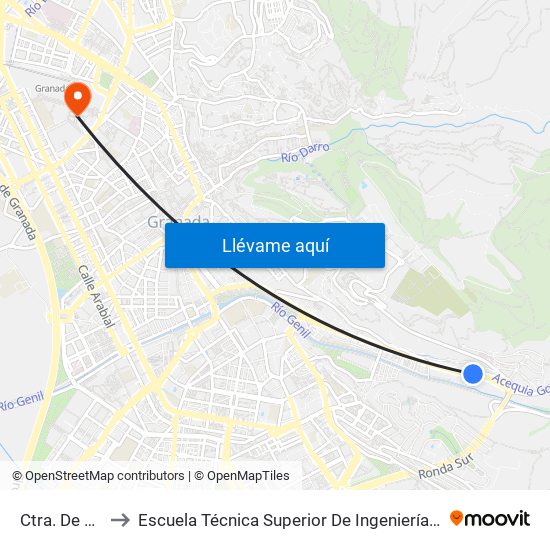 Ctra. De La Sierra 8 to Escuela Técnica Superior De Ingeniería De Caminos, Canales Y Puertos map