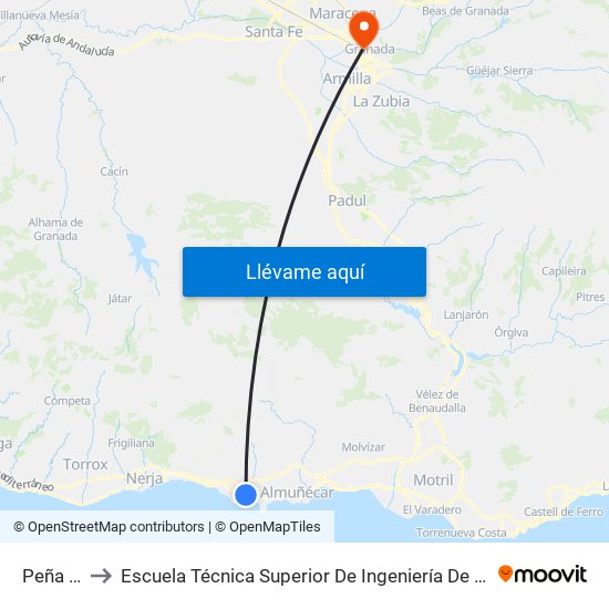 Peña Parda to Escuela Técnica Superior De Ingeniería De Caminos, Canales Y Puertos map