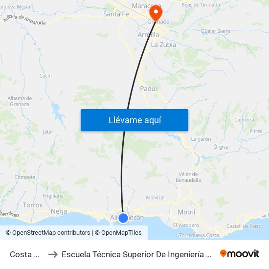 Costa Banana R to Escuela Técnica Superior De Ingeniería De Caminos, Canales Y Puertos map