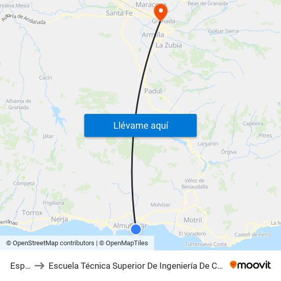 Espigón to Escuela Técnica Superior De Ingeniería De Caminos, Canales Y Puertos map