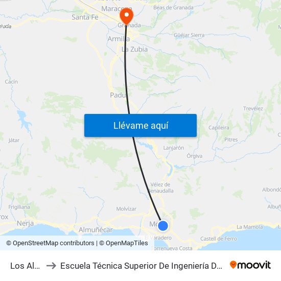 Los Alamos 2 to Escuela Técnica Superior De Ingeniería De Caminos, Canales Y Puertos map