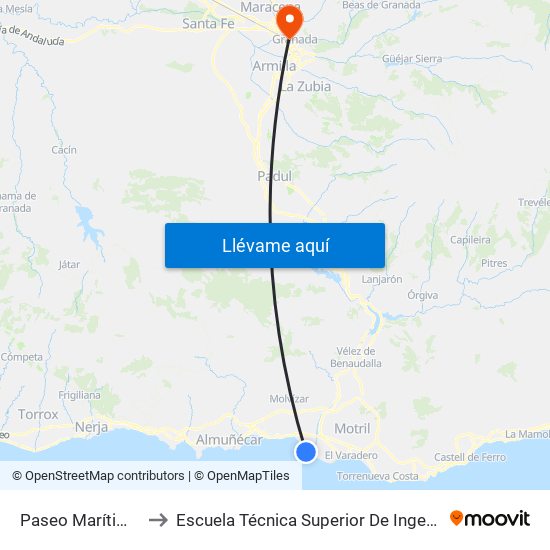 Paseo Marítimo - Salomar 2000 to Escuela Técnica Superior De Ingeniería De Caminos, Canales Y Puertos map
