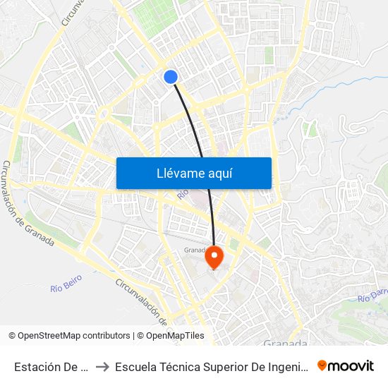 Estación De Autobuses 1 V to Escuela Técnica Superior De Ingeniería De Caminos, Canales Y Puertos map