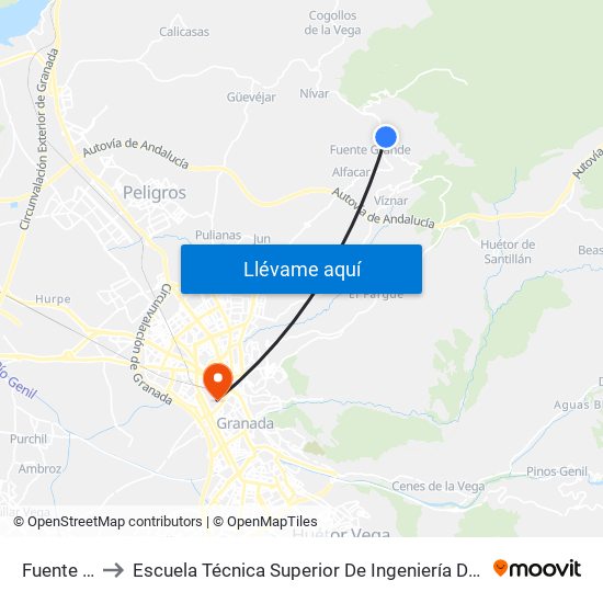 Fuente Grande to Escuela Técnica Superior De Ingeniería De Caminos, Canales Y Puertos map