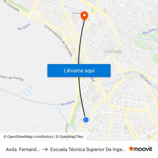 Avda. Fernando De Los Ríos 2 V to Escuela Técnica Superior De Ingeniería De Caminos, Canales Y Puertos map