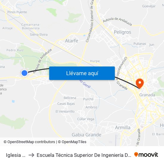 Iglesia El Jau V to Escuela Técnica Superior De Ingeniería De Caminos, Canales Y Puertos map