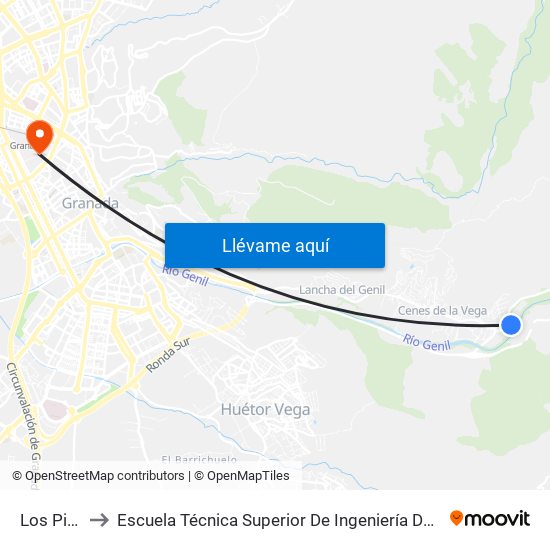 Los Pinillos V to Escuela Técnica Superior De Ingeniería De Caminos, Canales Y Puertos map