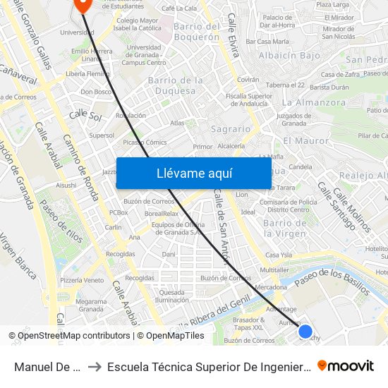 Manuel De Góngora 1 V to Escuela Técnica Superior De Ingeniería De Caminos, Canales Y Puertos map