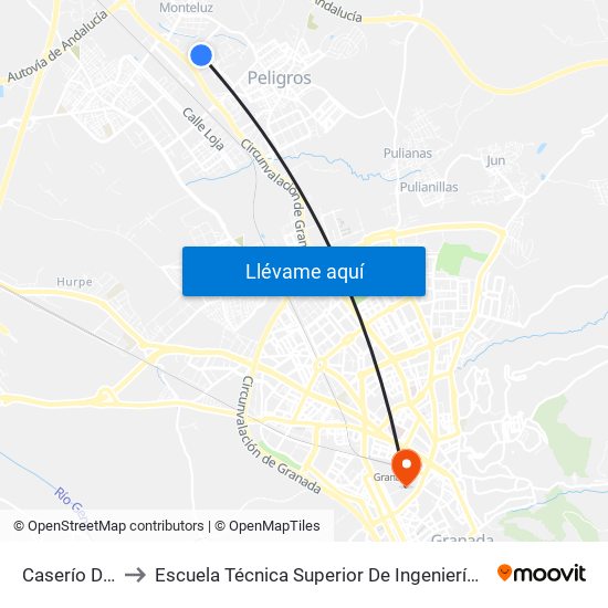 Caserío De Fonseca to Escuela Técnica Superior De Ingeniería De Caminos, Canales Y Puertos map