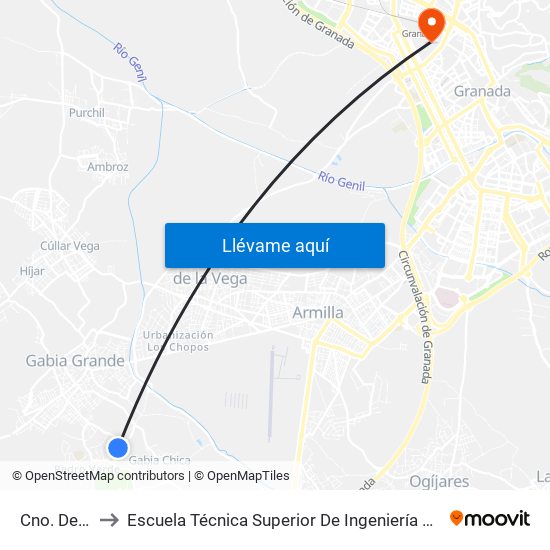 Cno. Del Corcho to Escuela Técnica Superior De Ingeniería De Caminos, Canales Y Puertos map