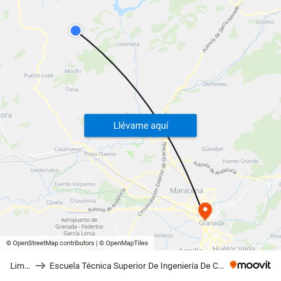 Limones to Escuela Técnica Superior De Ingeniería De Caminos, Canales Y Puertos map