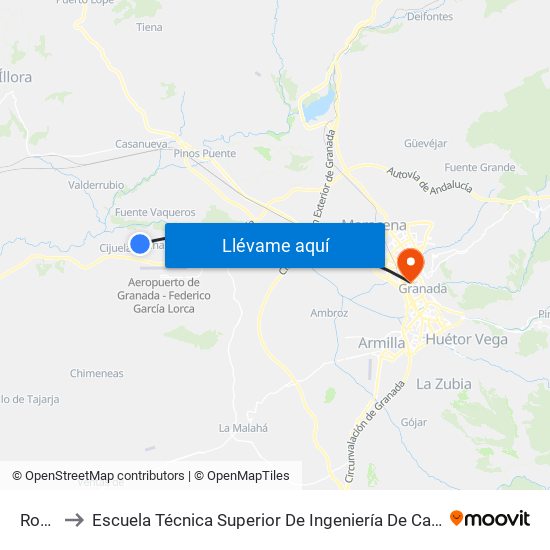 Romilla to Escuela Técnica Superior De Ingeniería De Caminos, Canales Y Puertos map