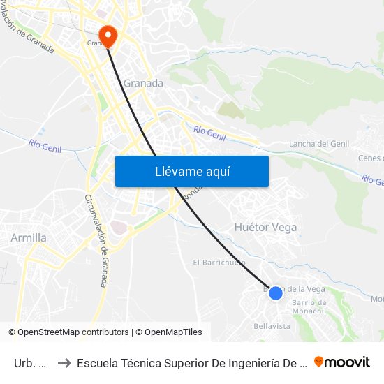 Urb. Bojaira to Escuela Técnica Superior De Ingeniería De Caminos, Canales Y Puertos map